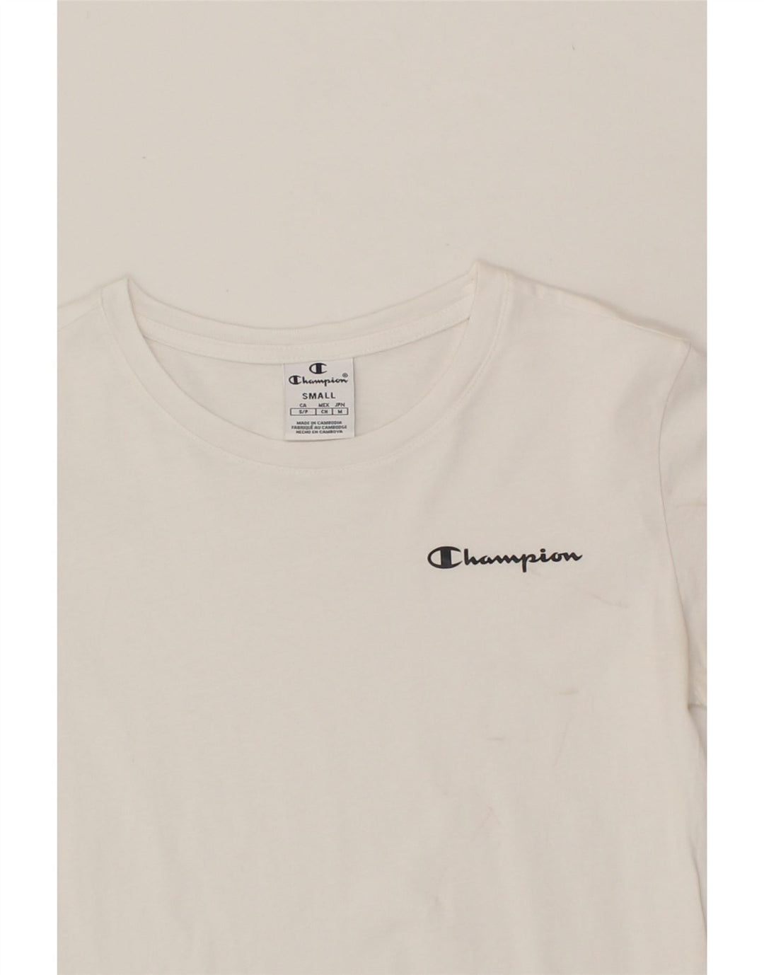 CHAMPION Womens T-Shirt Top UK 10 Small White Vintage Champion and Second-Hand Champion from Messina Hembry 