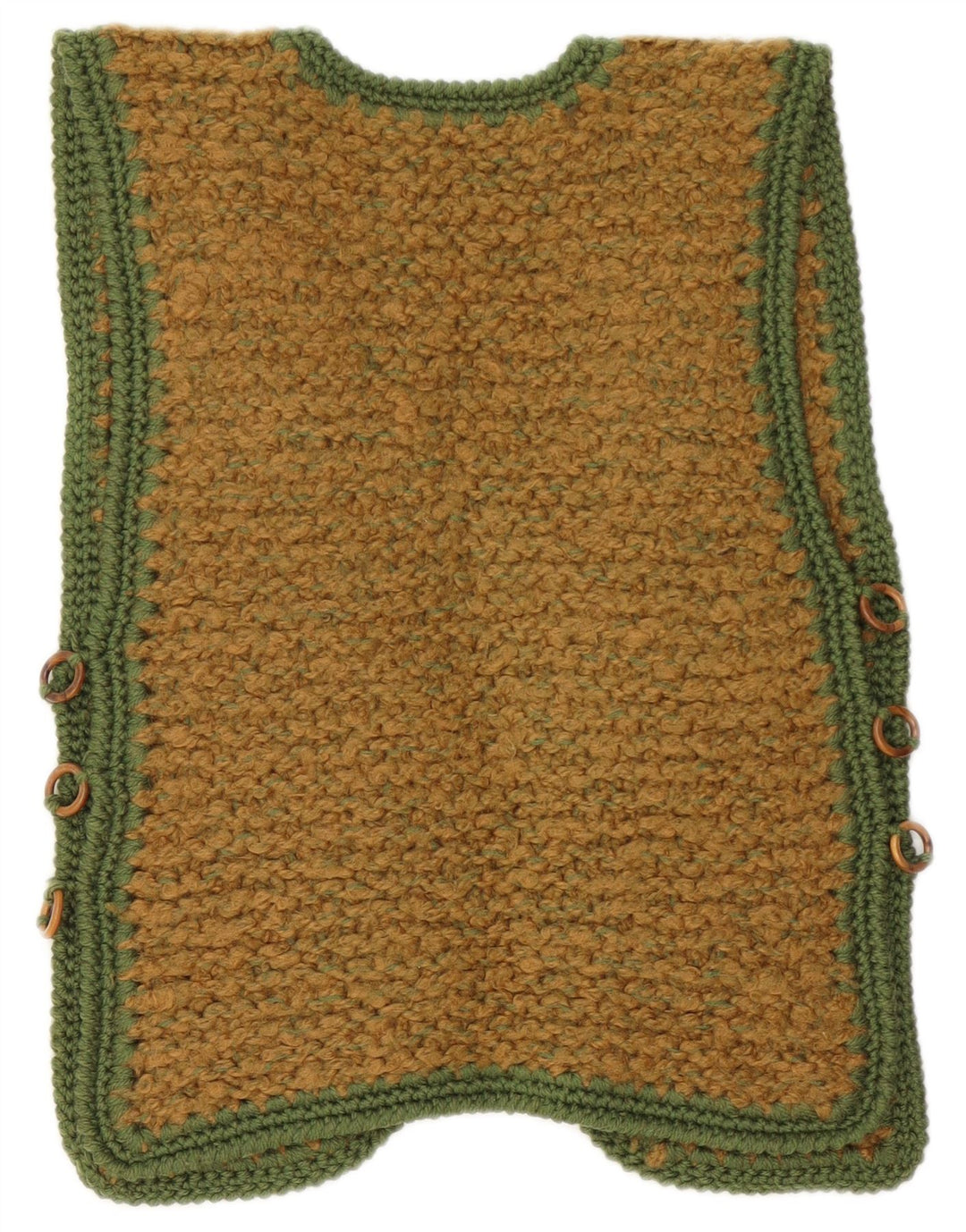 Vintage damski sweter rozpinany bez rękawów UK 10 Small Brown