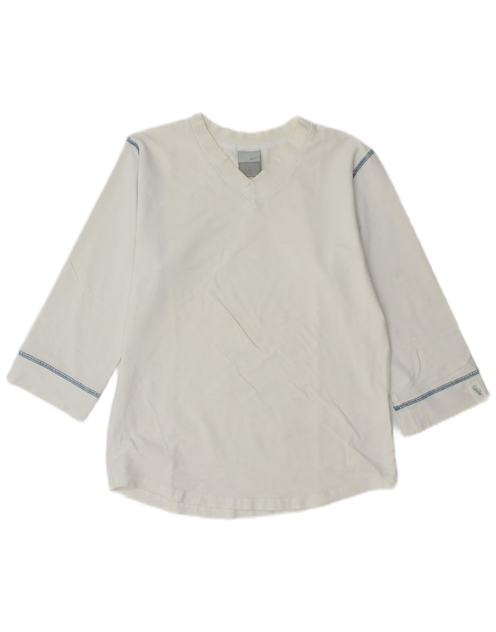 Damski top Nike z rękawem 3/4, UK 14/16, duży, biały