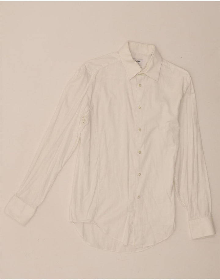 Koszula męska Calvin Klein Slim Fit, rozmiar 15, średnia biała bawełna