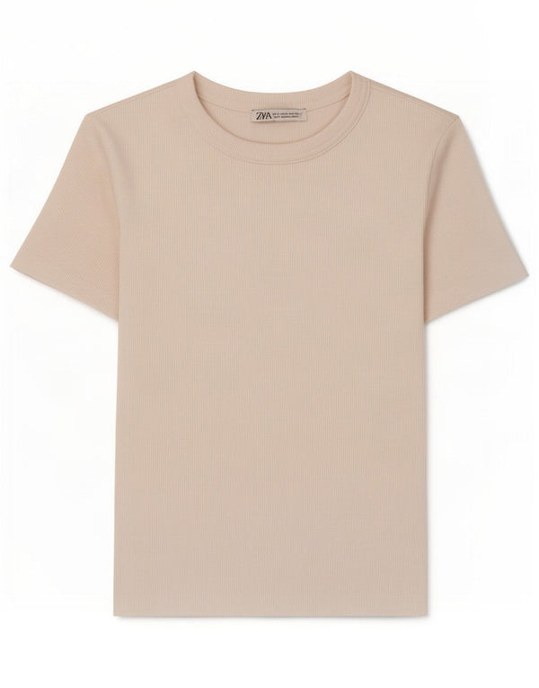 Damska koszulka Crop Top Zara UK 8, mała, biała, bawełniana