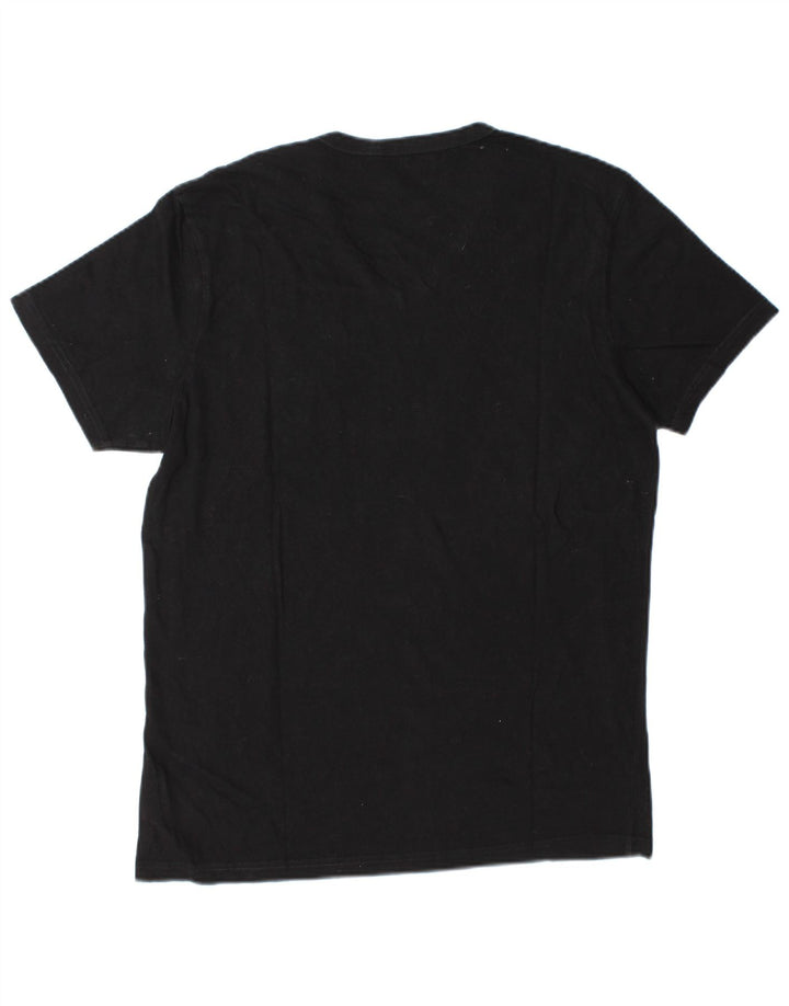 Męski T-shirt Guess z grafiką, średni czarny, bawełniany