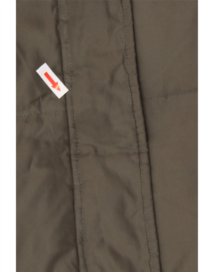Damski ocieplany płaszcz z kapturem Michael Kors UK 14, średni khaki, poliester, zimowy