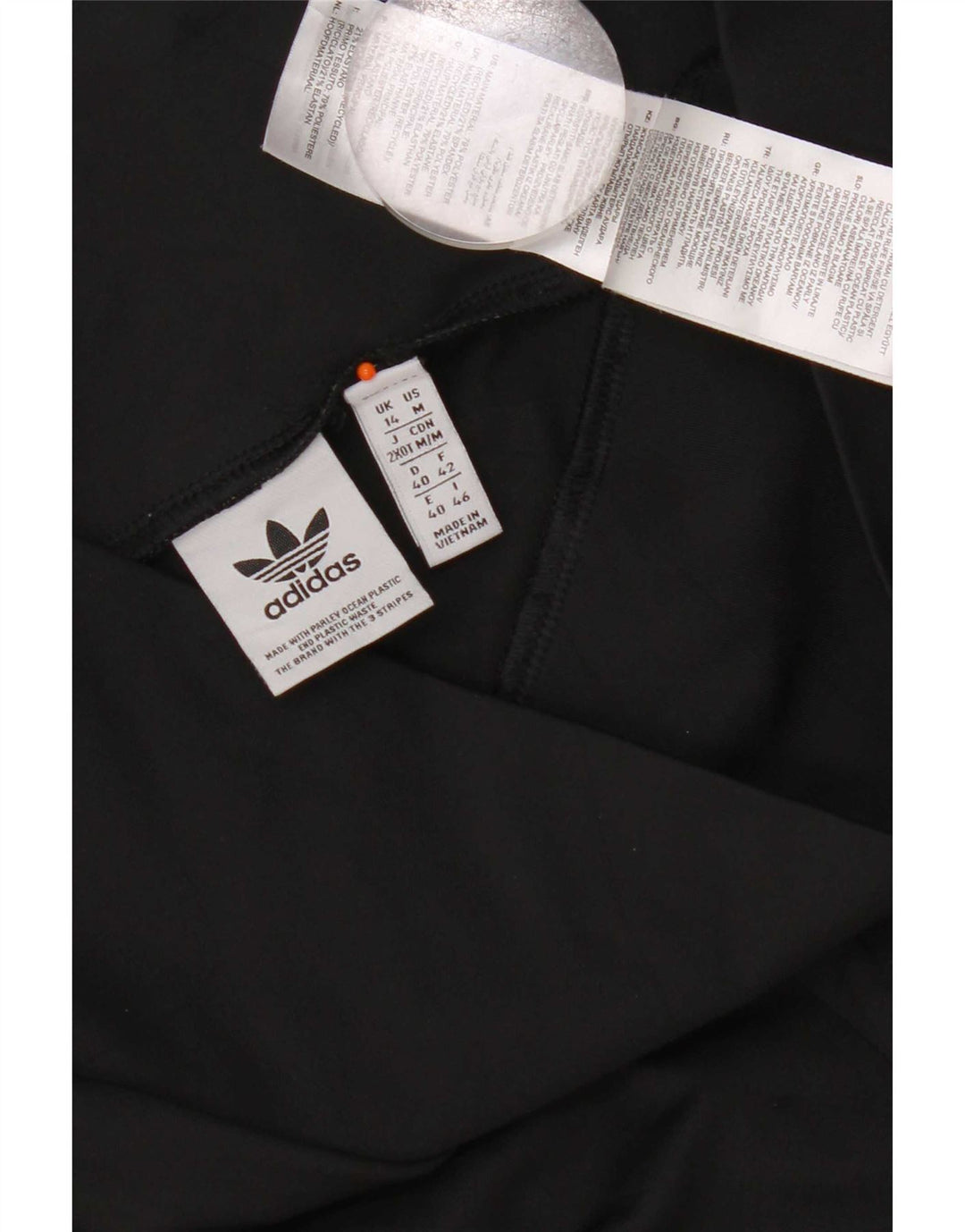 Damskie spodenki sportowe Adidas UK 14, duże, czarne, poliestrowe