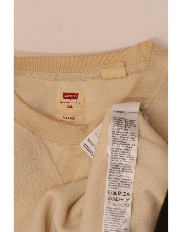 Męski sweter polarowy Levi's o luźnym kroju 2XL z poliestru w białe paski