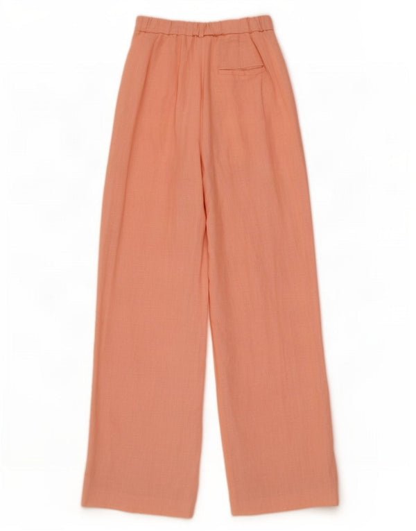 Spodnie damskie Zara Pegged Chino, małe W26 L30, różowe lniane