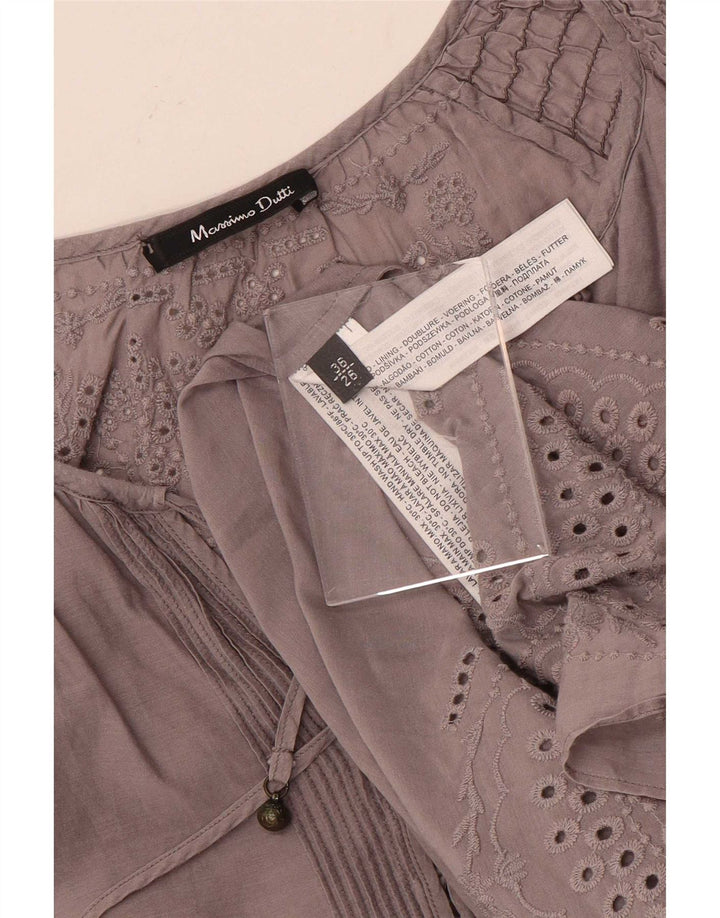 Damska sukienka oversize Massimo Dutti EU 36 XS, szara, bawełniana w kwiaty