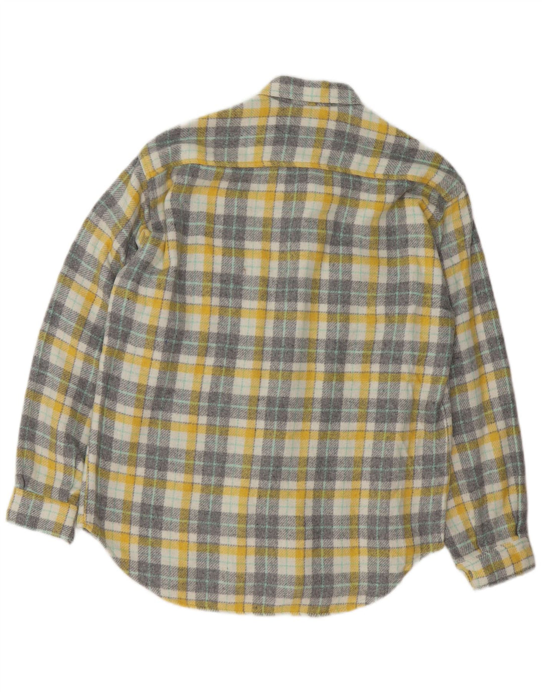 Vintage męska koszula flanelowa w średnią żółtą kratkę