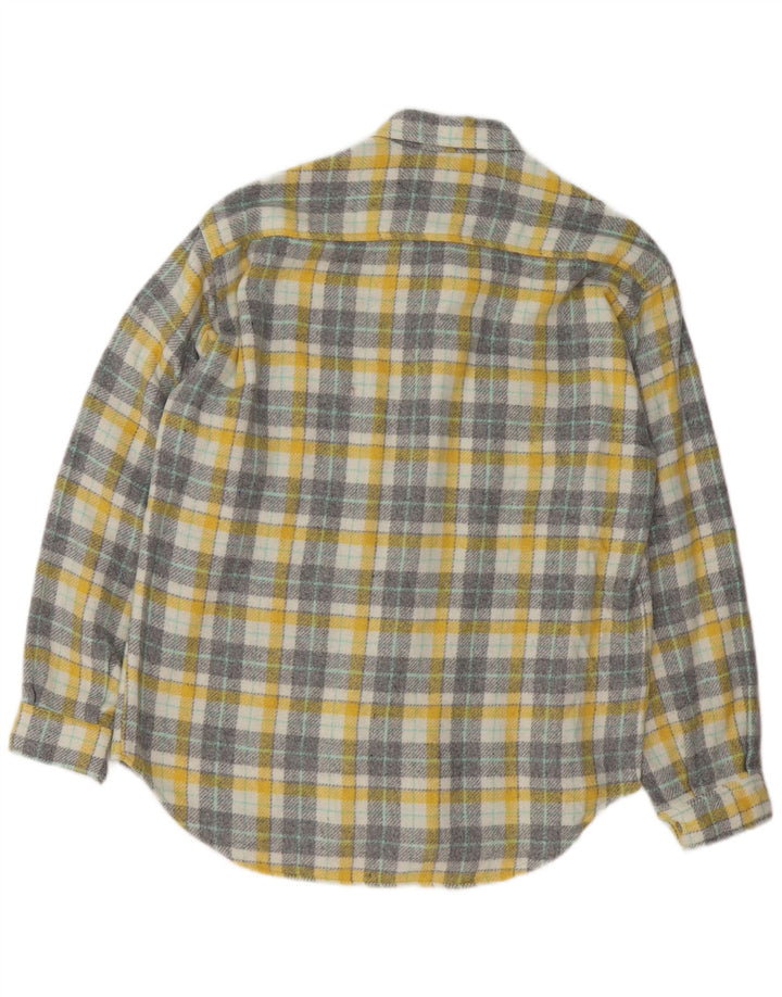 Vintage męska koszula flanelowa w średnią żółtą kratkę