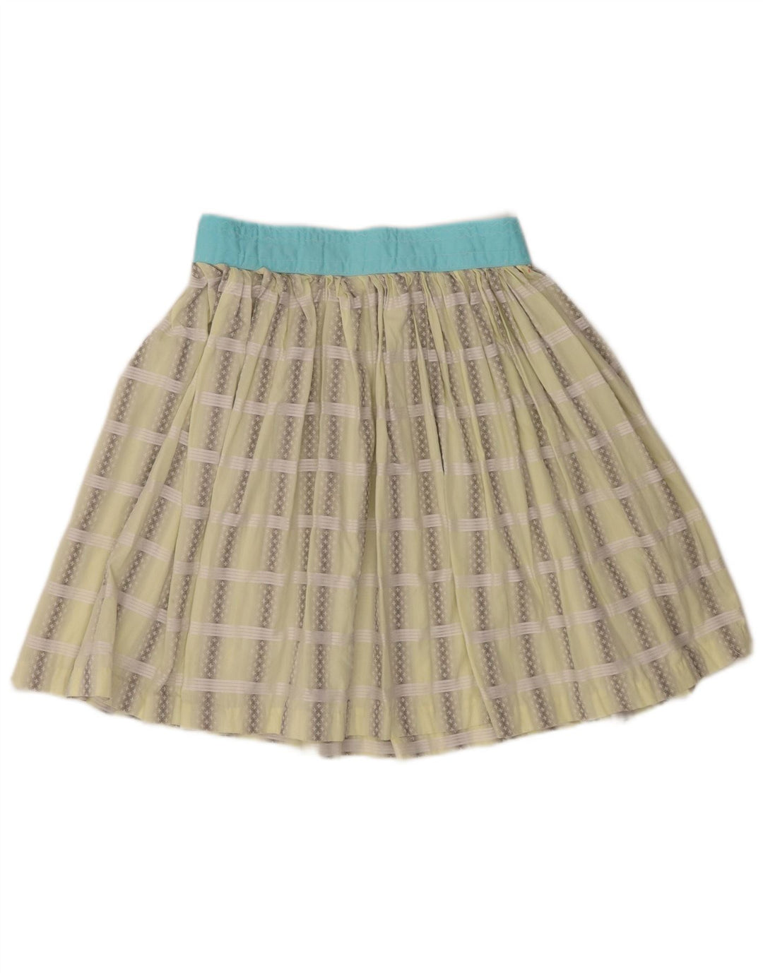 Vintage damska plisowana spódnica W26 w małą zieloną kratkę