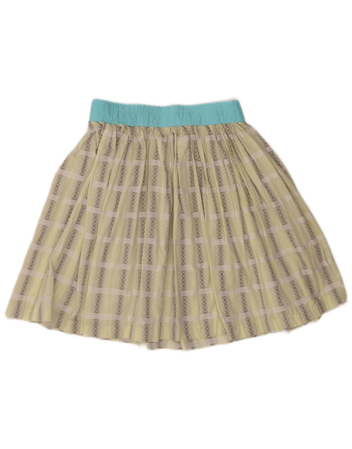Vintage damska plisowana spódnica W26 w małą zieloną kratkę