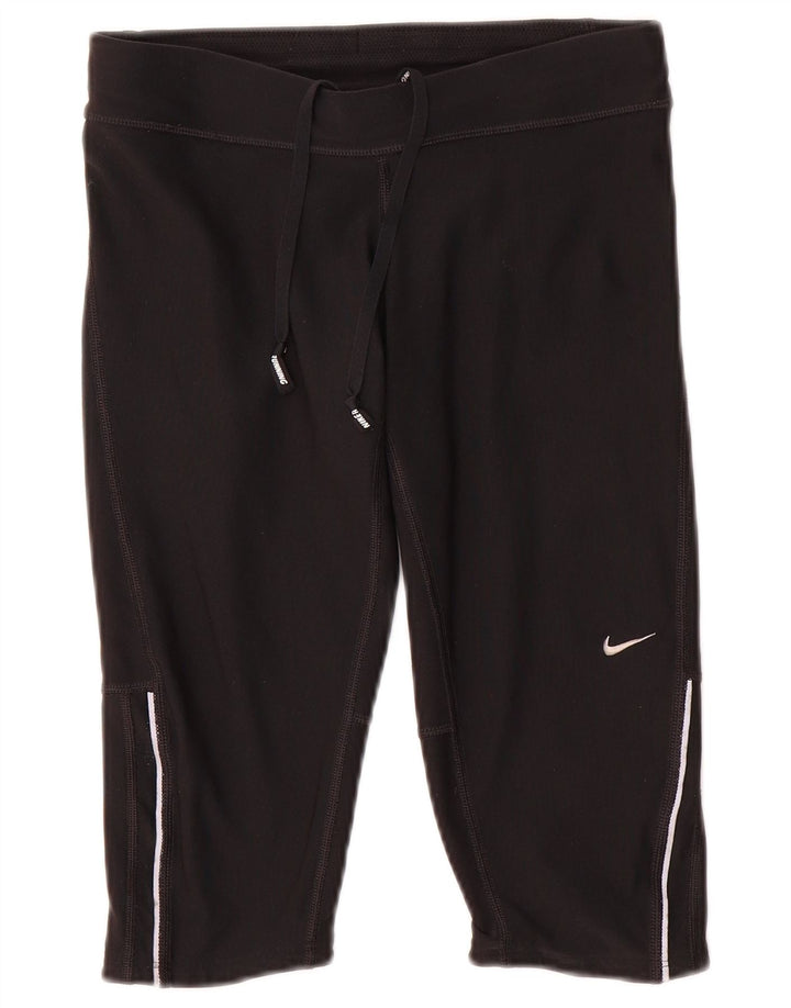 Damskie legginsy Nike Dri Fit Capri UK 10, małe, czarne, poliestrowe