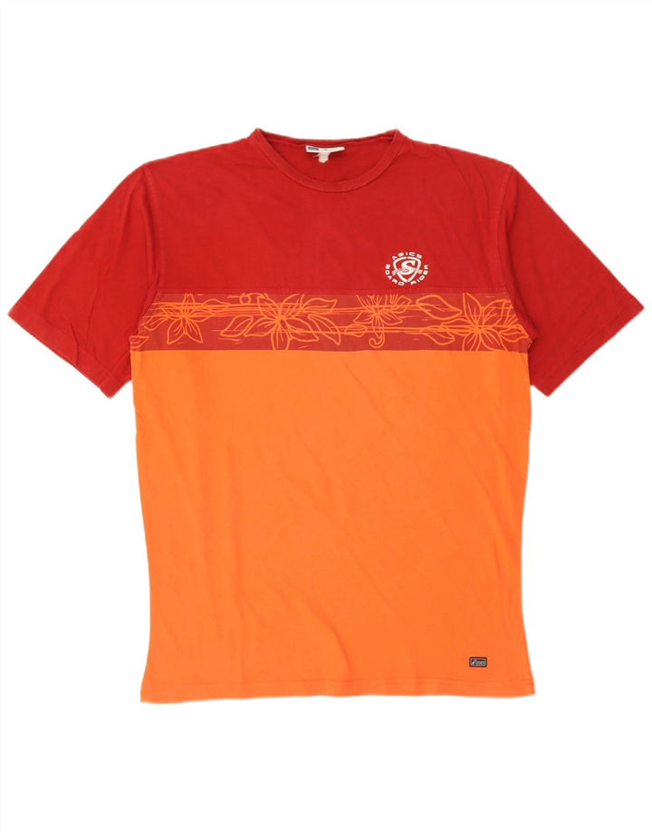 Męski T-shirt Asics z grafiką, duży, pomarańczowy blok kolorów