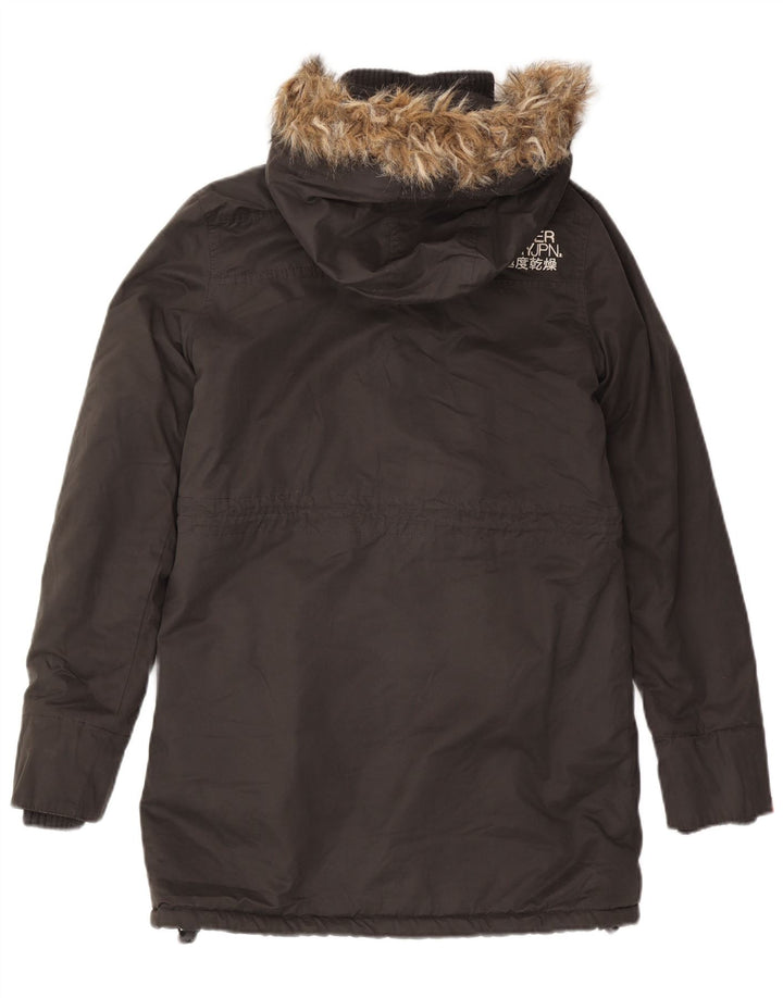 Męska kurtka parka z kapturem Superdry, UK 38, średnioszary poliester