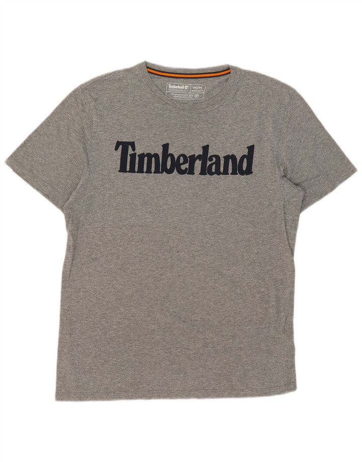 Męska koszulka Timberland o regularnym kroju z grafiką, średnia szara bawełna