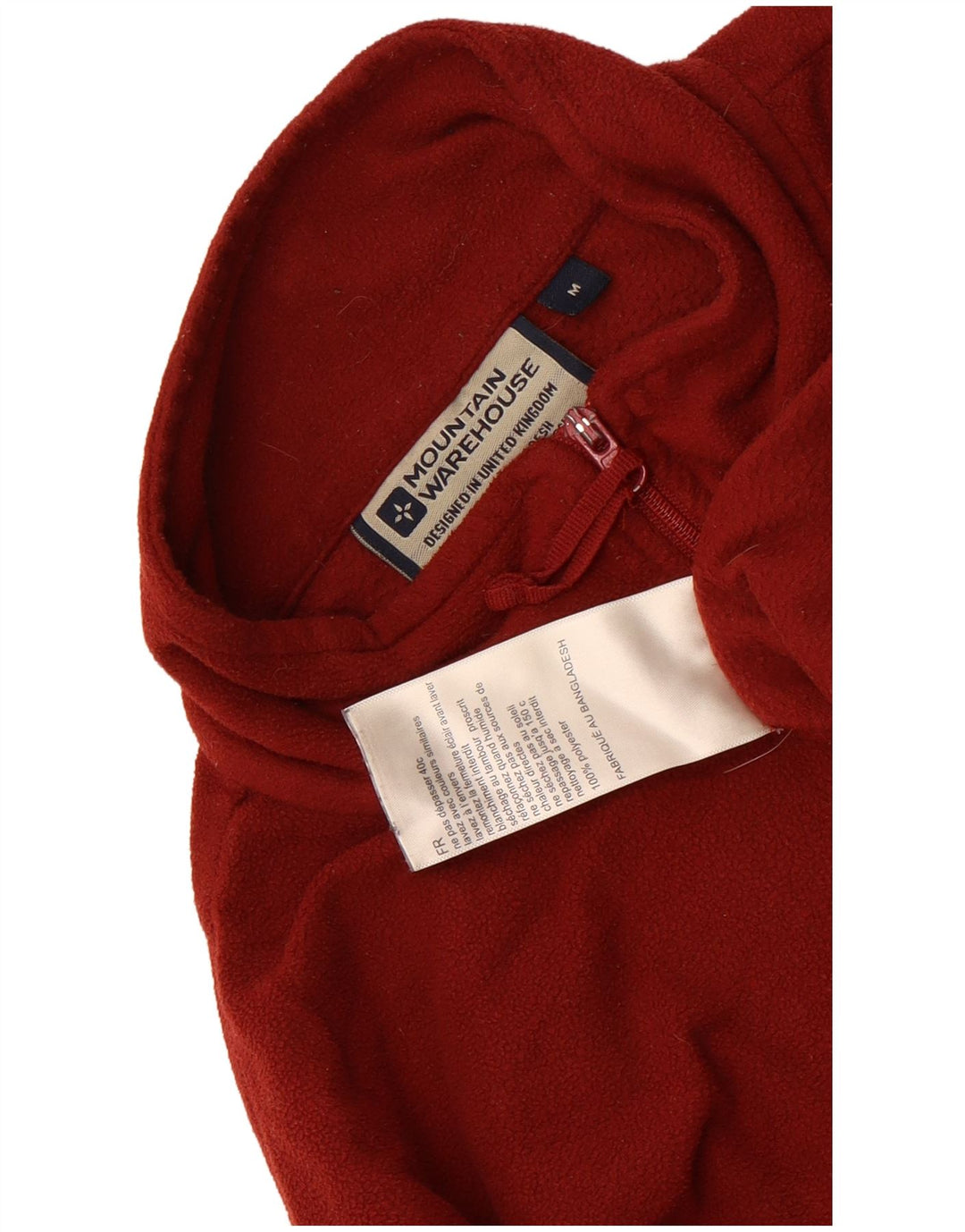 Męski sweter polarowy Mountain Warehouse z zamkiem błyskawicznym UK 12, średni bordowy