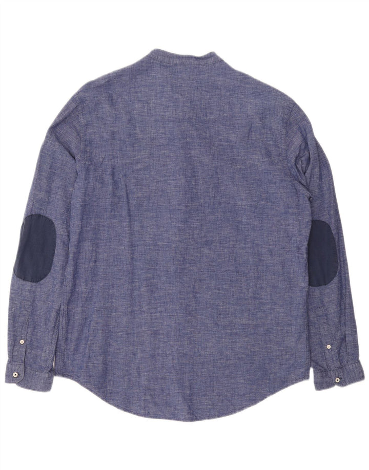 Męska koszula pulowerowa Zara Super Slim Fit XL, niebieska, bawełniana