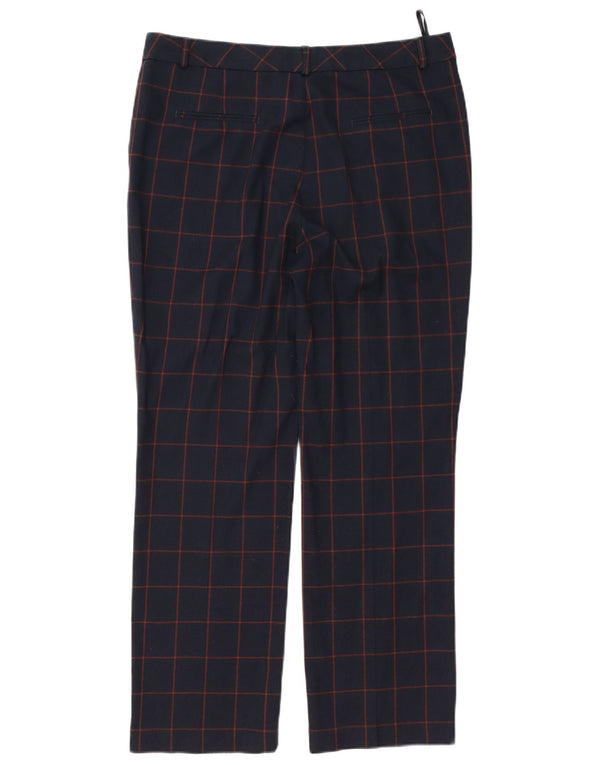 Damskie spodnie garniturowe MARKS & SPENCER UK 14 duże W34 L28 granatowa kratka