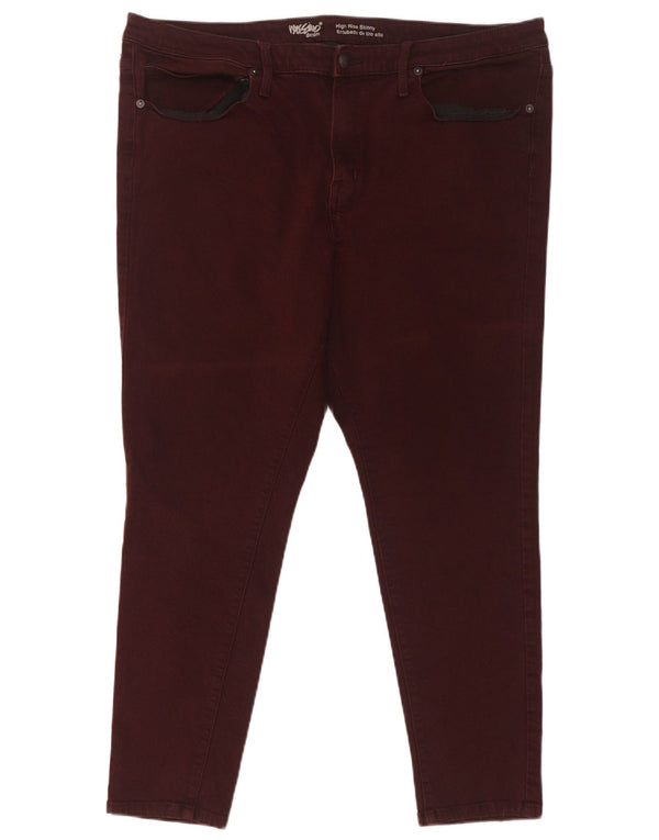 Damskie jeansy skinny Mossimo z wysokim stanem US 18 2XL W34 L27 Bordowa bawełna