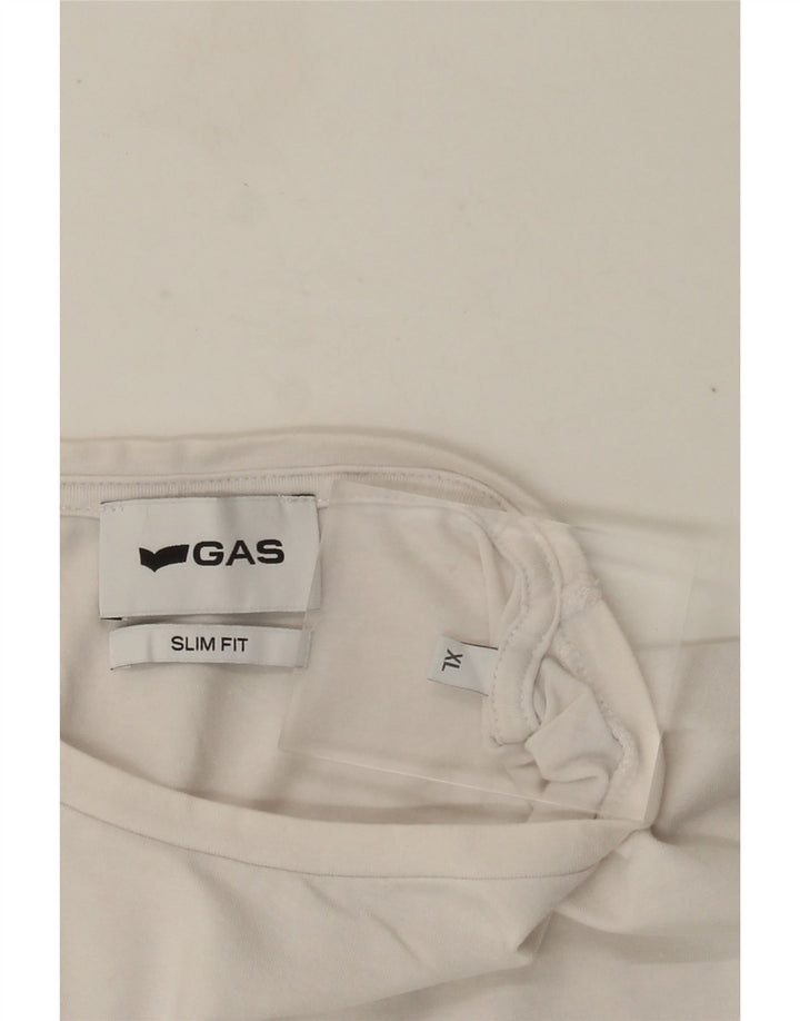 T-shirt męski slim fit Gas, XL, biały