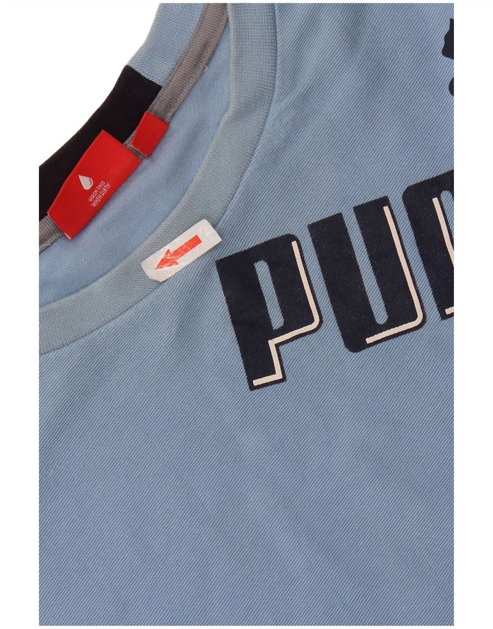 Męska koszulka z grafiką PUMA z długim rękawem XL, niebieska, bawełniana