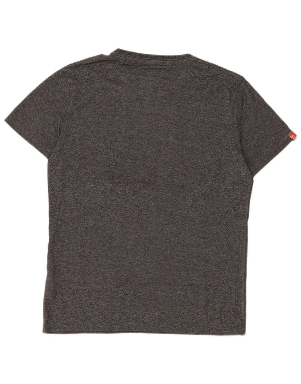 Męski T-shirt Superdry z grafiką stanu Osaka, duży, szary, bawełniany w cętki