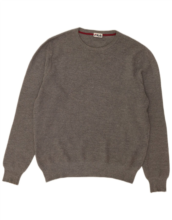 Męski sweter Fila z okrągłym dekoltem, duży, szary