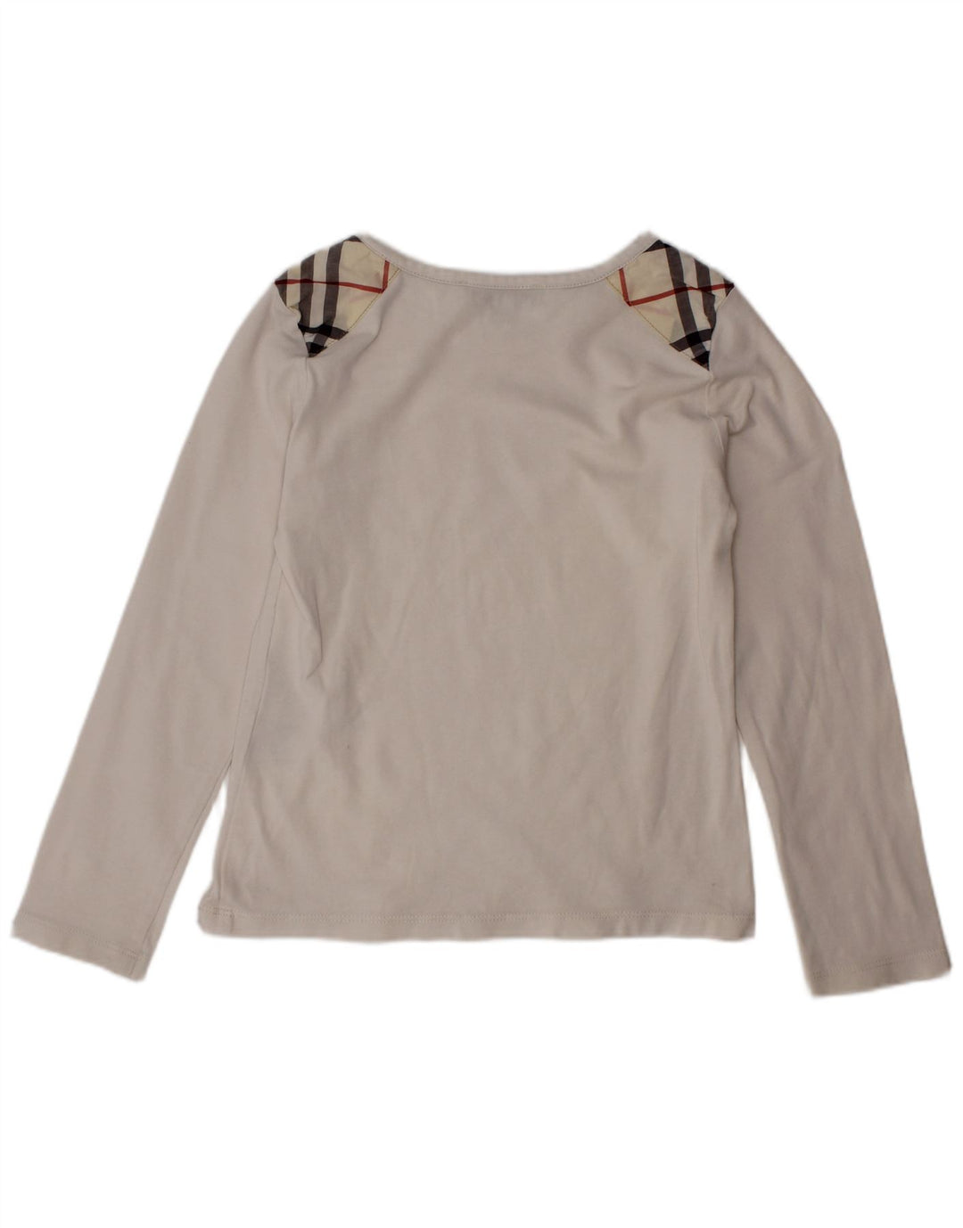 Top dziewczęcy BURBERRY z długim rękawem, 5-6 lat, w białą kratkę