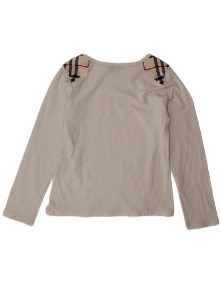 Top dziewczęcy BURBERRY z długim rękawem, 5-6 lat, w białą kratkę
