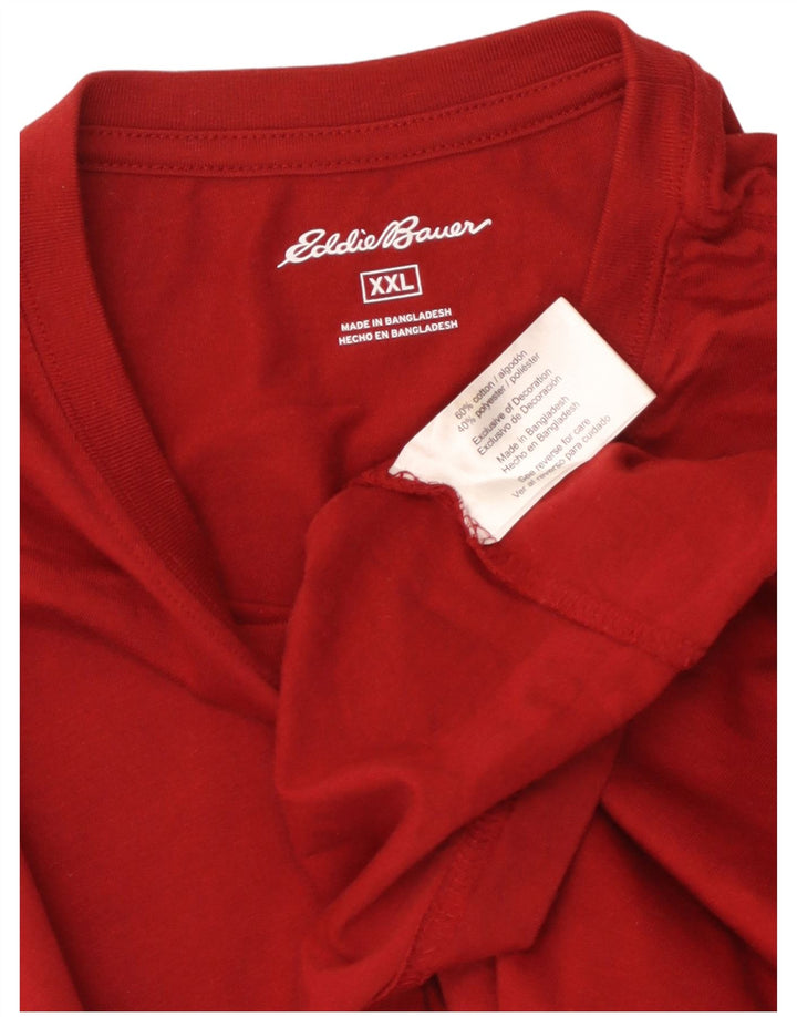 T-shirt męski EDDIE BAUER Top 2XL, czerwony, bawełniany