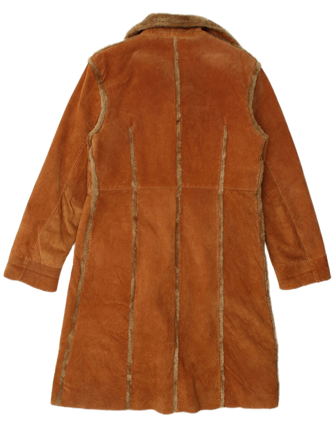 Vintage damski płaszcz z owczej skóry UK 18 XL, brązowa skóra