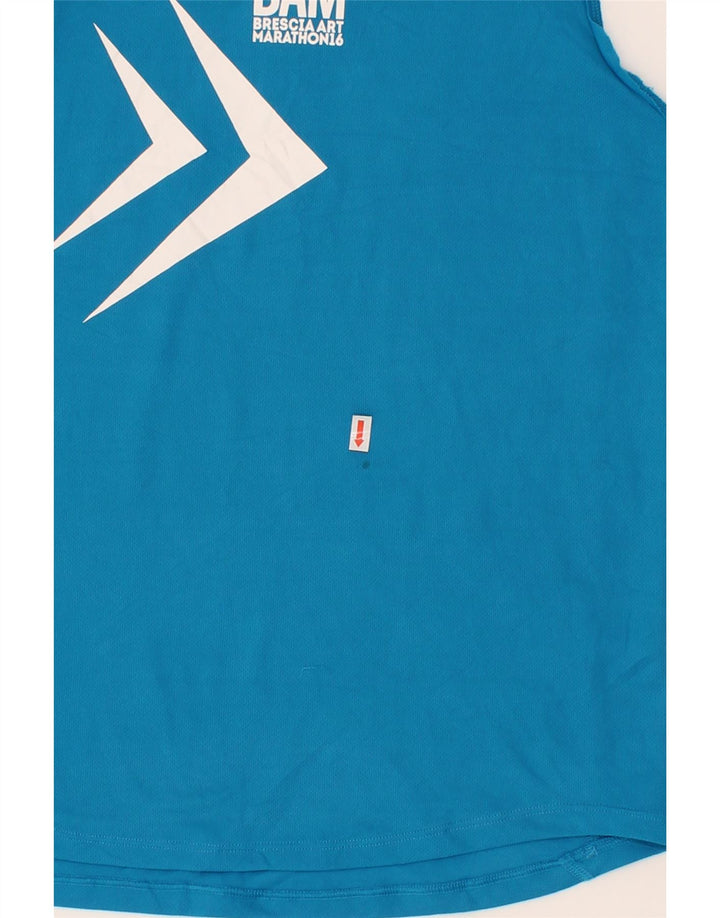 NIKE Mens Dri Fit Graphic Vest Top Small Blue Vintage Nike and Second-Hand Nike from Messina Hembry 