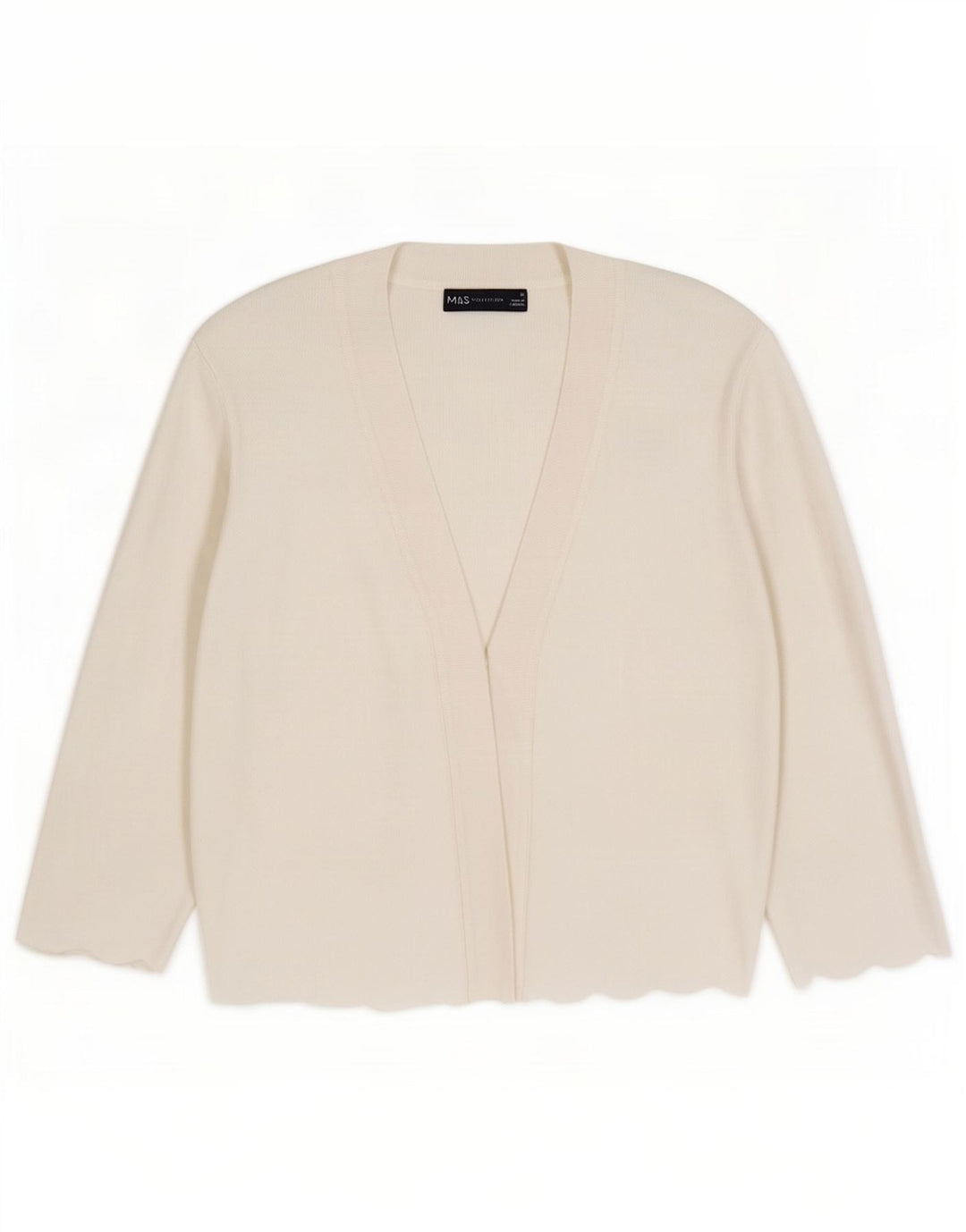 Marks & Spencer Damski sweter rozpinany UK 12 Średnio-biała wiskoza