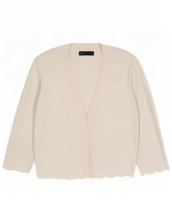Marks & Spencer Damski sweter rozpinany UK 12 Średnio-biała wiskoza