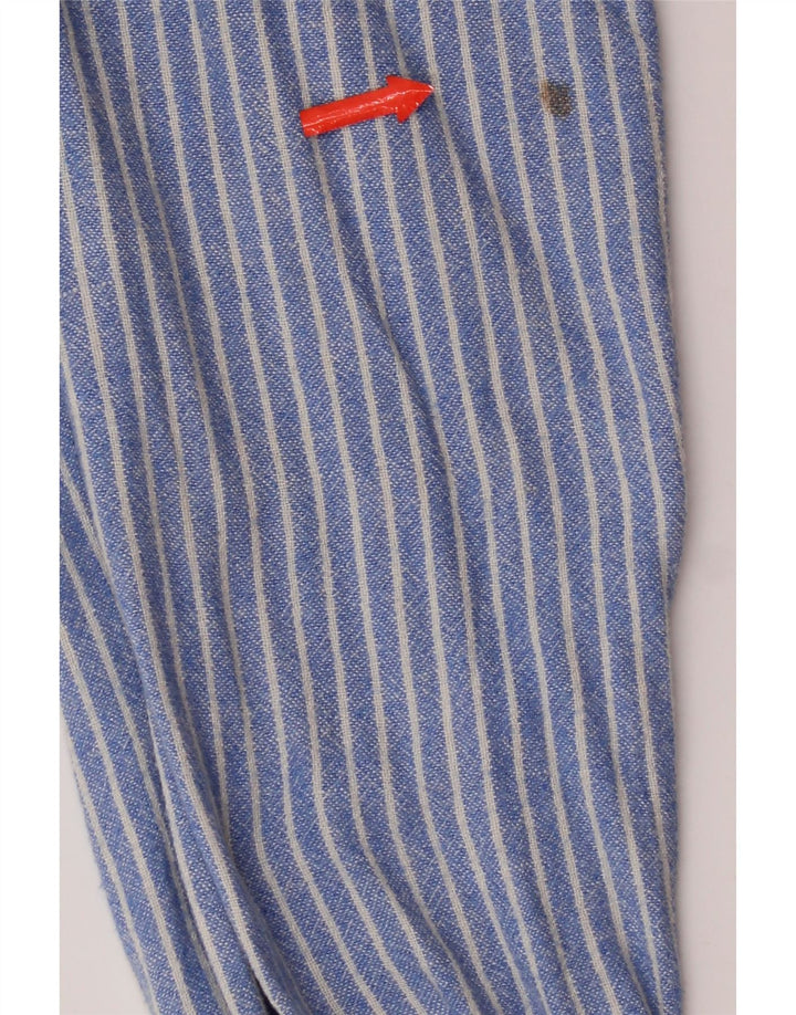 Koszula męska Crew Clothing Średni niebieski lniany w prążki
