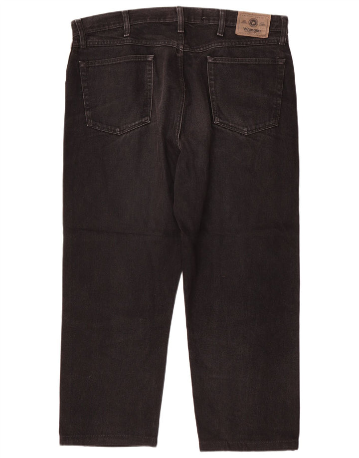 Męskie proste dżinsy Wrangler W38 L26, czarne, bawełniane