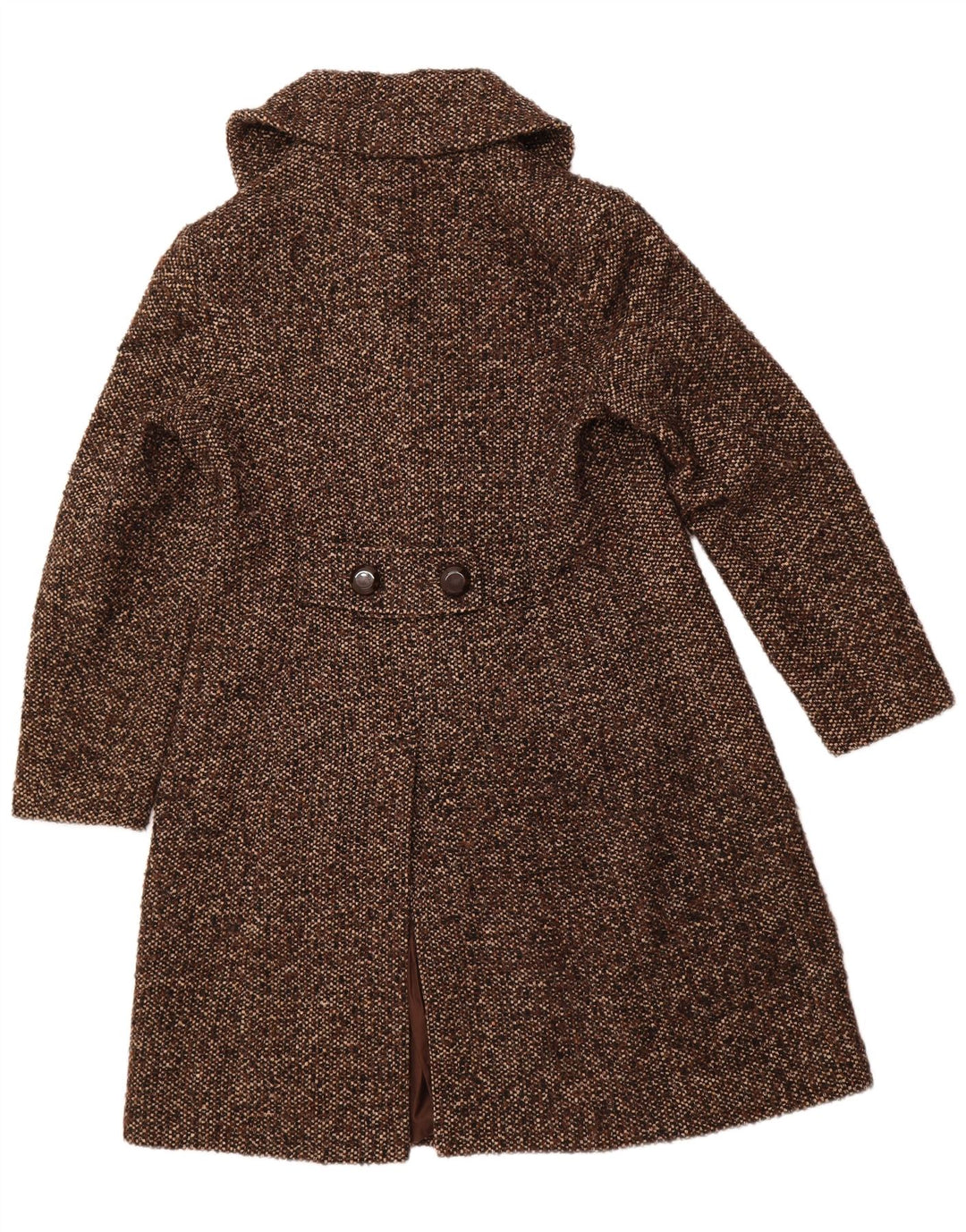 LAURA ASHLEY Płaszcz damski UK 16, duży, brązowy, wełniany w cętki