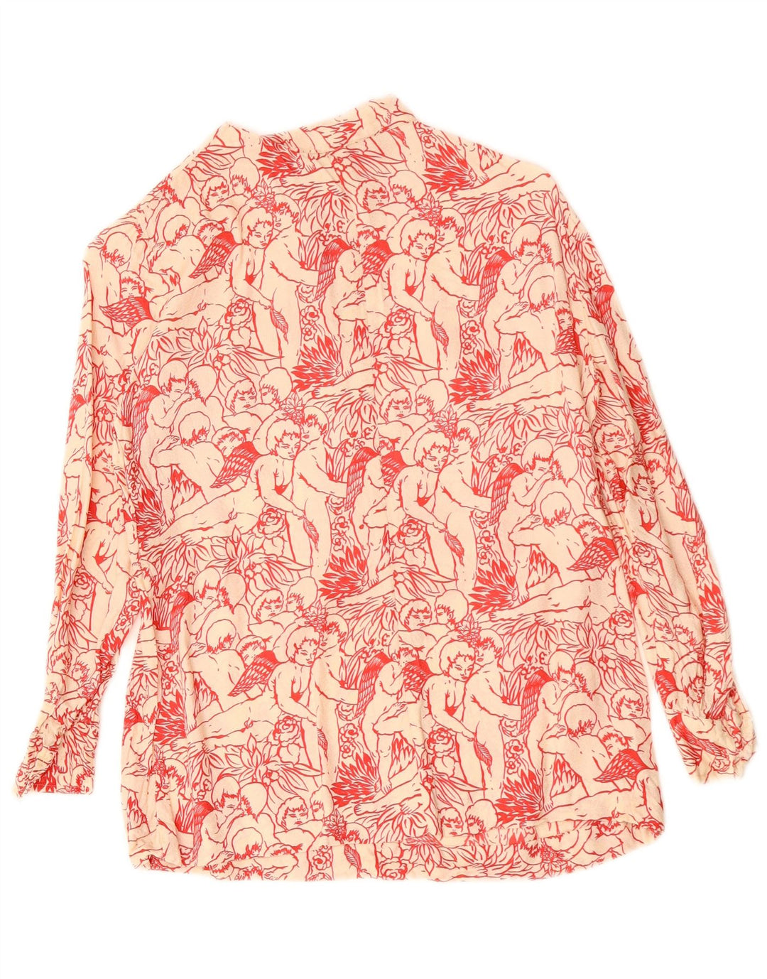 Damska bluzka koszulowa VINTAGE Graphic UK 12 Medium White