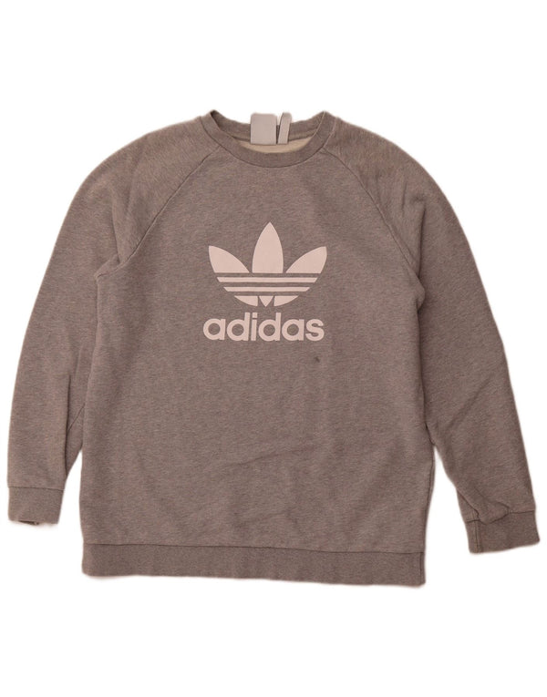 Męska bluza z grafiką ADIDAS, duża, szara, bawełniana