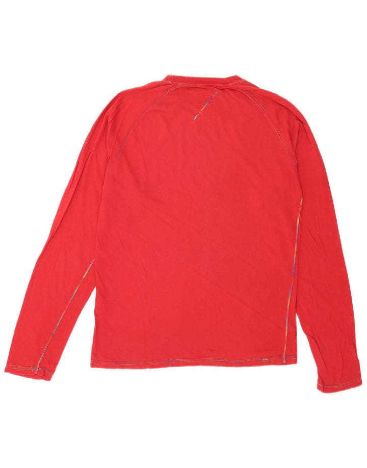 Męski graficzny top Jack & Jones z długim rękawem, duży, czerwony, bawełniany