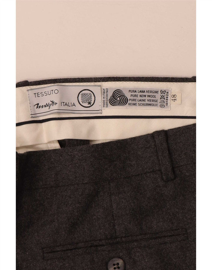 Męskie spodnie garniturowe Marzotto IT 48 Medium W32 L34 Szara wełna