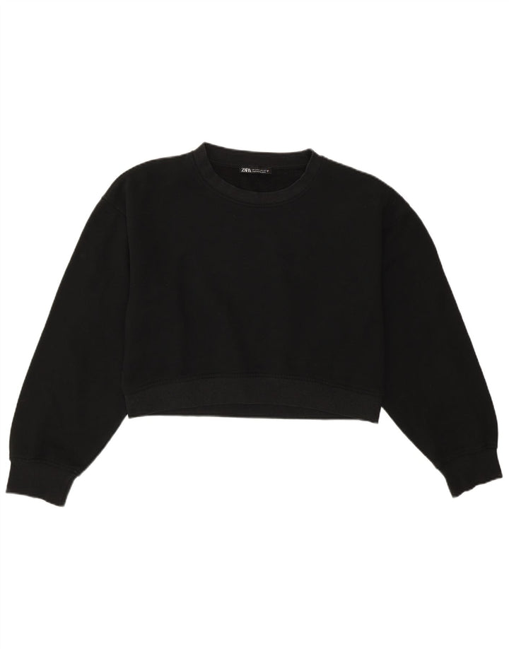 Bluza damska Zara Crop Oversize Sweter UK 10 Small Black Cotton
