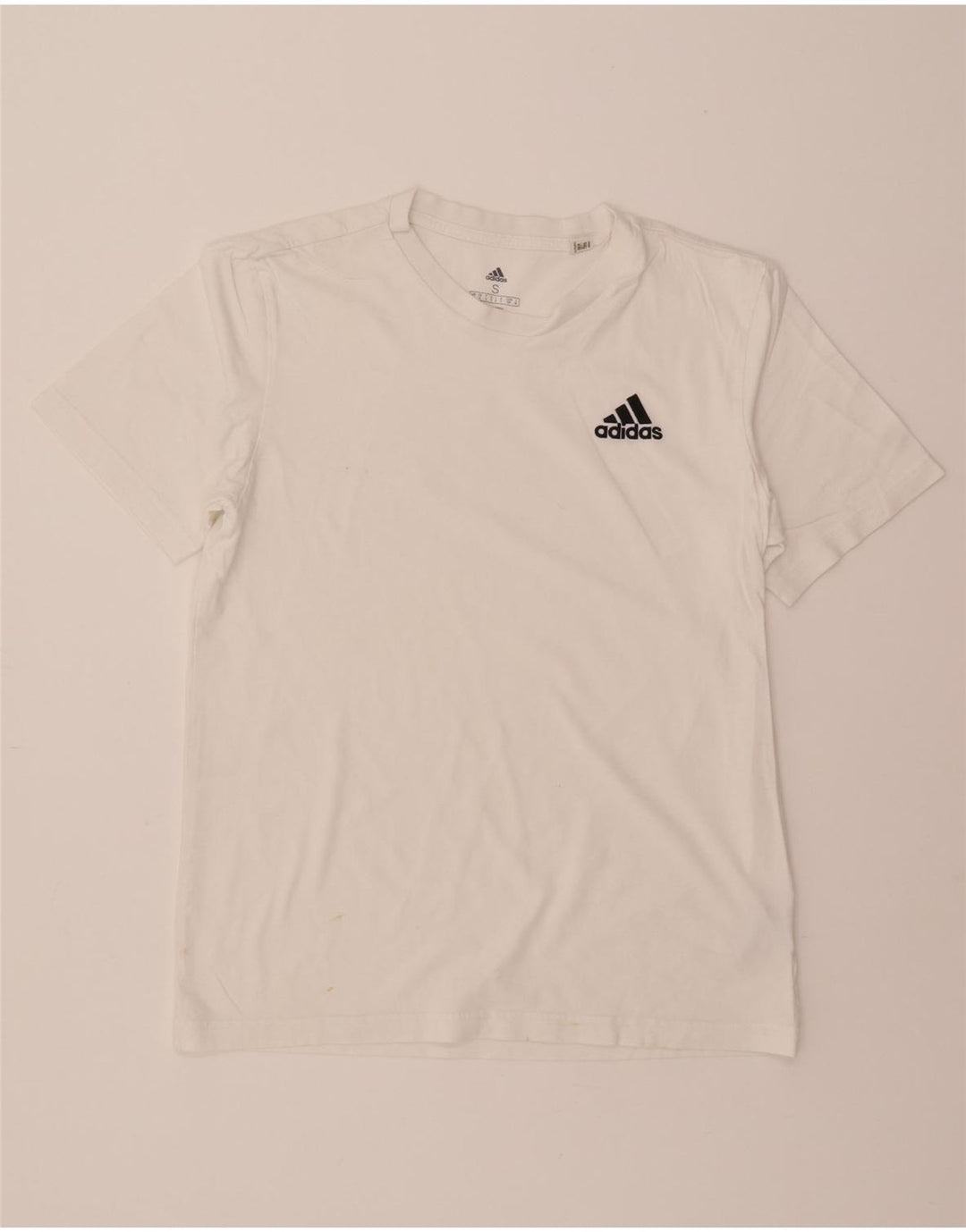 ADIDAS Mens T-Shirt Top Small White Cotton Vintage Adidas and Second-Hand Adidas from Messina Hembry 