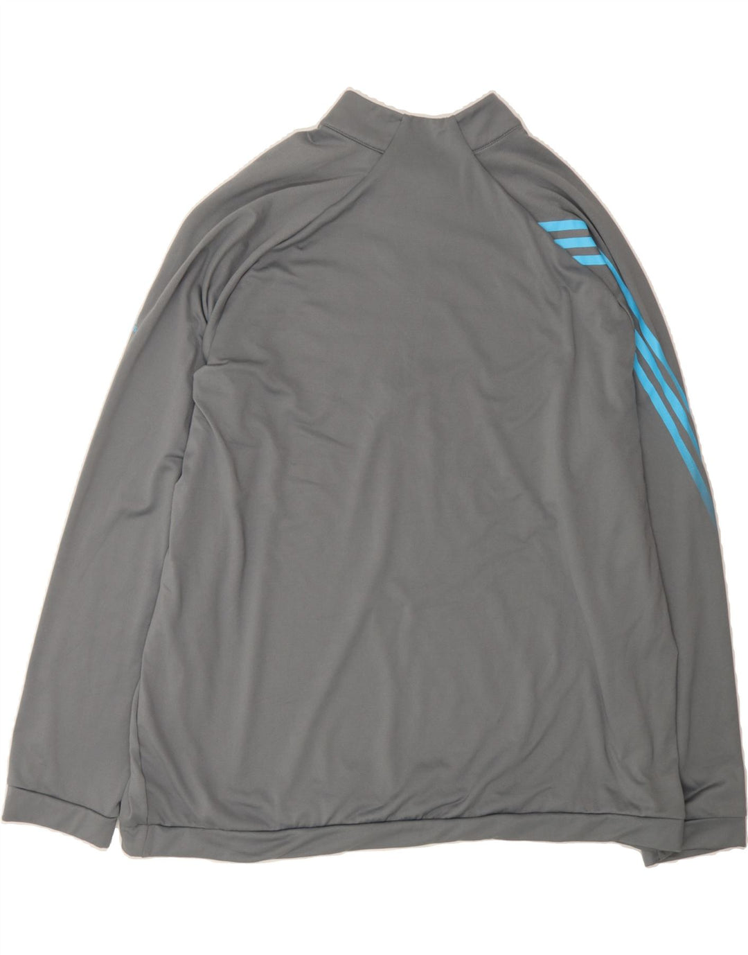 ADIDAS Mens Zip Neck Sweatshirt Jumper 2XL Grey Polyester Vintage Adidas and Second-Hand Adidas from Messina Hembry 