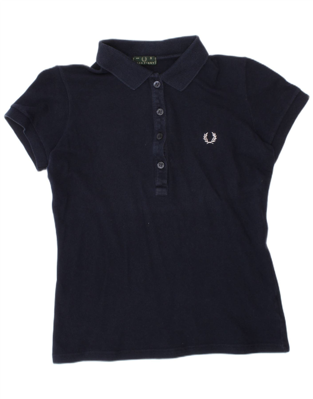 Damska koszulka polo Fred Perry, UK 10, mała, granatowa, bawełniana