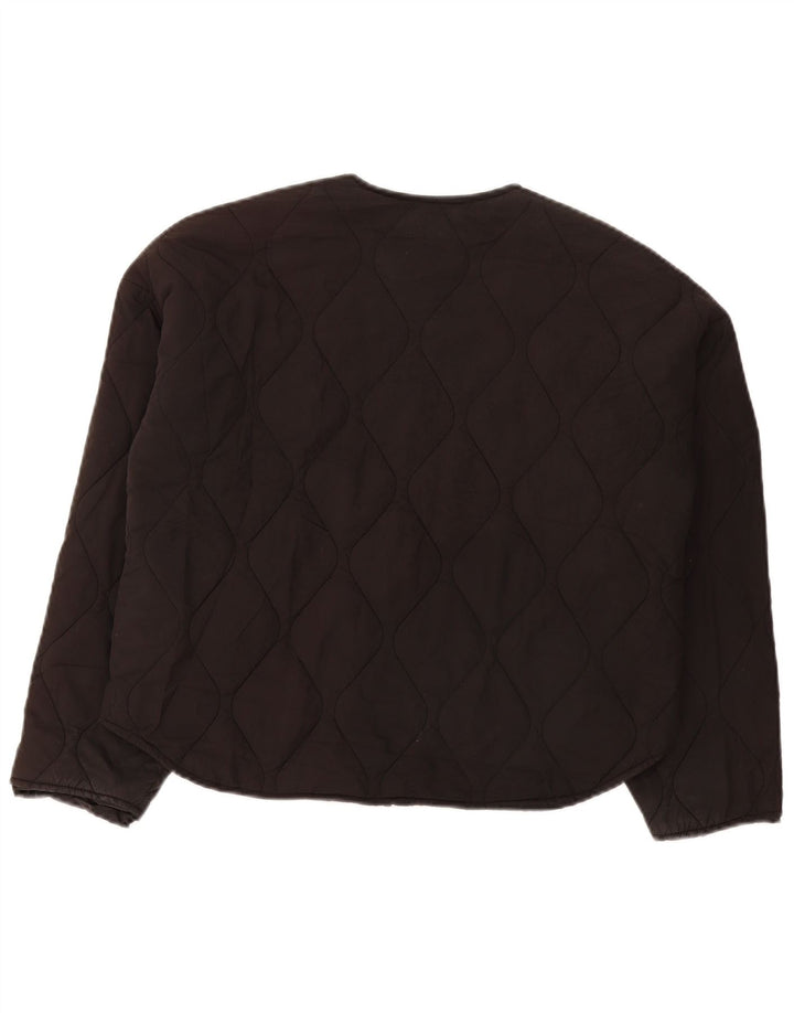 Damska, oversize'owa ocieplana kurtka Zara UK 6 XS, czarna, poliestrowa