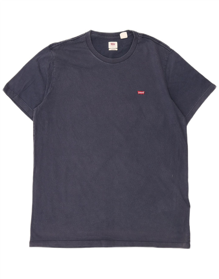 LEVI'S Mens Standard T-Shirt Top Large Navy Blue Cotton