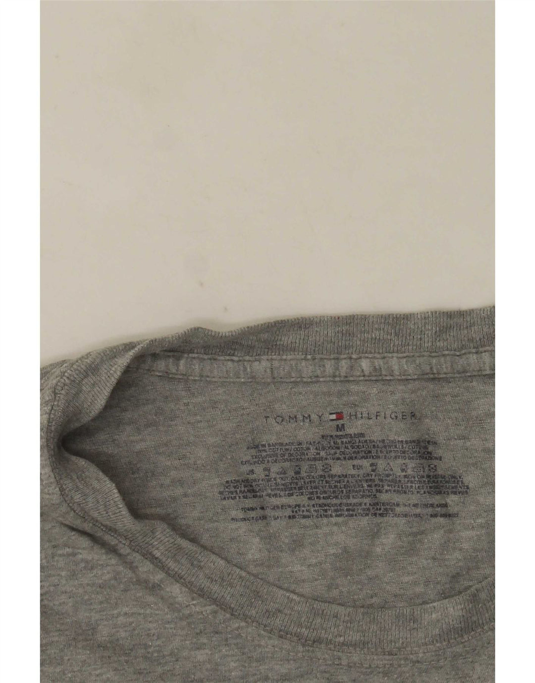 T-shirt męski Tommy Hilfiger, średnioszary, bawełniany w plamki