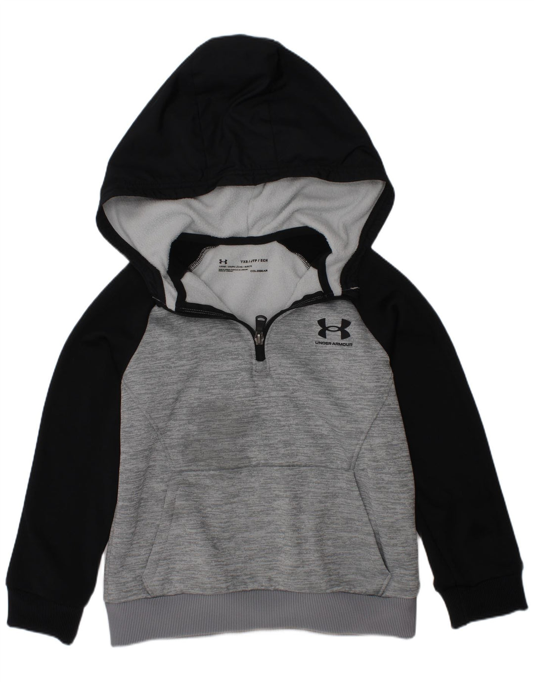 UNDER ARMOUR Chłopięcy sweter z kapturem Cold Gear 6-7 lat XS Szary blok kolorów