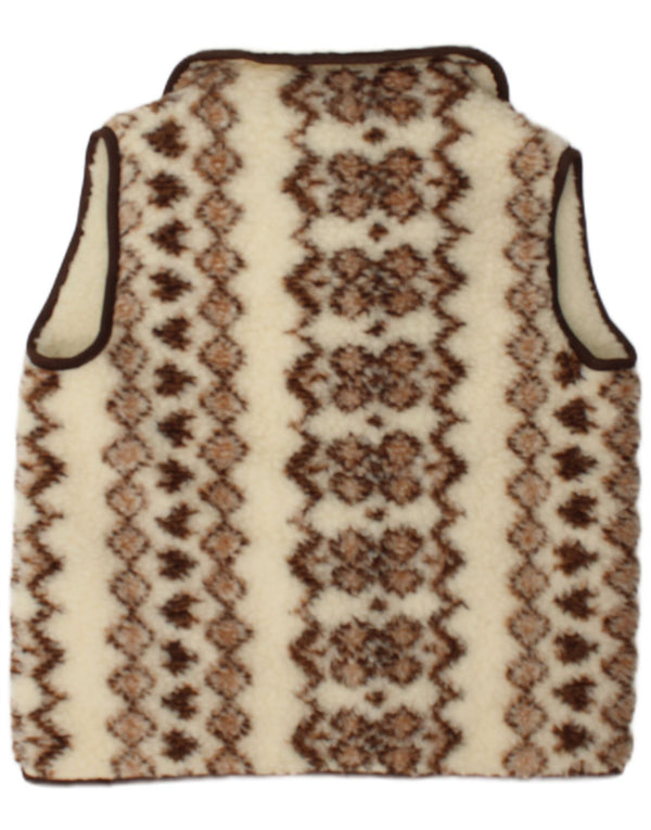 Vintage damska kamizelka Sherpa IT 48 XL w kolorze złamanej bieli Fair Isle Wool